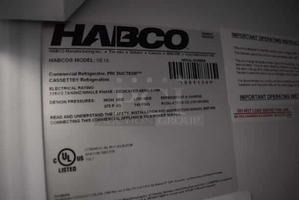 Habco SE18 Metal Commercial Single Door Reach In Cooler Merchandiser w/ Poly Coated Racks. 115 Volts, 1 Phase. 24x24x78. Tested and Working! - Image 4 of 5