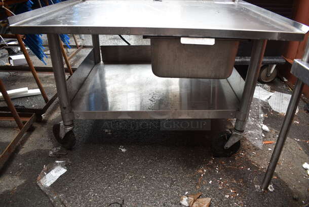 Stainless Steel Equipment Stand w/ Under Shelf and Drawer on Commercial Casters.  - Image 3 of 7