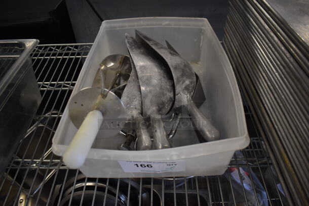 ALL ONE MONEY! Lot of Various Utensils Including Metal Ice Scoopers and Cutting Rolling Pin - Image 4 of 4