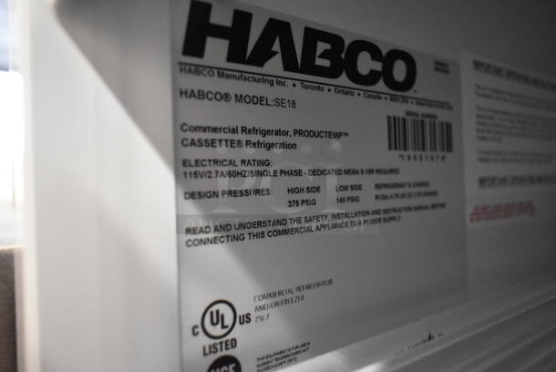 2019 Habco SE18 Metal Commercial Single Door Reach In Cooler Merchandiser w/ Poly Coated Racks. 115 Volts, 1 Phase. Tested and Powers On But Does Not Get Cold - Image 3 of 4