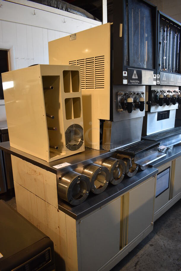 FBD Model FBD562 RC Stainless Steel Commercial Countertop 2 Flavor Slushie Machine on Stainless Steel Soda Station w/ 5 Cup Dispensers and 2 Doors. 215-245 Volts, 1 Phase. 36x42x77 - Image 2 of 6