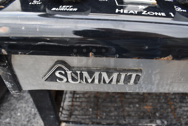 Weber Summit Metal Outdoor Propane Gas Powered Grill w/ Right Side Single Burner Range on Commercial Casters. 66x29x46 - Image 4 of 8
