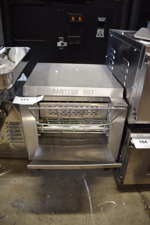 LIKE NEW! 2022 Galaxy 177GCT10 Stainless Steel Conveyor Toaster with 3" Opening. 120 Volts, 1 Phase. Tested and Working! - Image 2 of 5