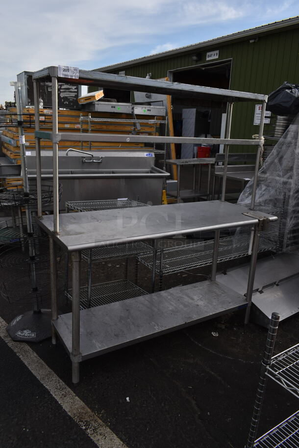 Stainless Steel Table w/ Under Shelf and 2 Tier Over Shelf. - Image 1 of 4