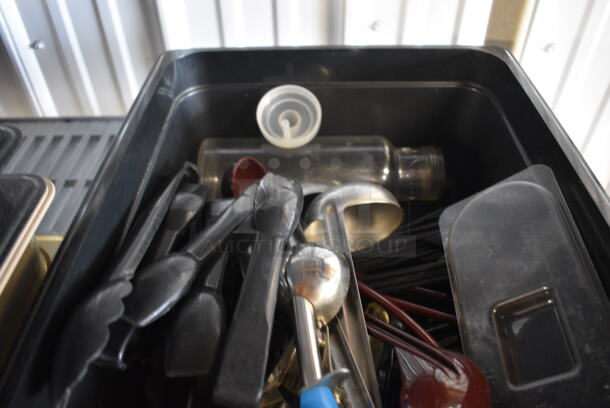 ALL ONE MONEY! Lot of Various Utensils in Black Full Size Drop In Bin! - Image 2 of 3