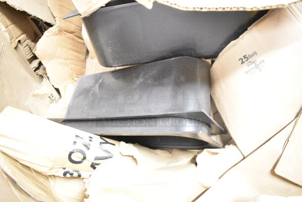 PALLET LOT of Various Items Including 2 Yellow Mop Bucket Wringing Attachment, Yellow Mop Bucket, Brown Paper Bags, Black Poly Bins - Image 3 of 9