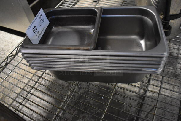 ALL ONE MONEY! Lot of 7 Stainless Steel Drop In Bins. 1/6x2.5, 1/3x4 - Image 3 of 4