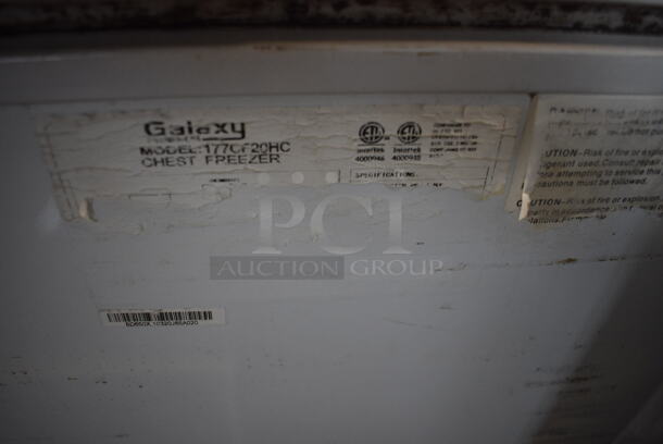 Galaxy Model 177CF20HC Chest Freezer w/ Hinge Lid on Custom Cart w/ Commercial Casters. 71.5x28x38.5. Tested and Working! - Image 7 of 8
