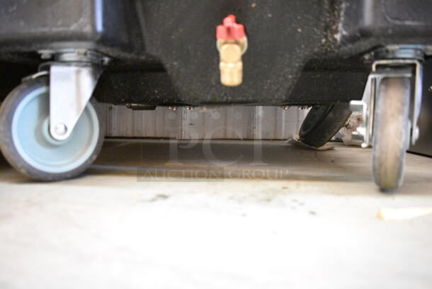 Choice 176ICBN125 Black Poly Insulated Portable Ice Cart on Commercial Casters.  - Image 5 of 8