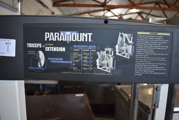 Paramount Model AP-2200 Metal Commercial Floor Style Triceps Extension Machine. Maxes Out At 250 Pounds. 44x52x62 - Image 3 of 6