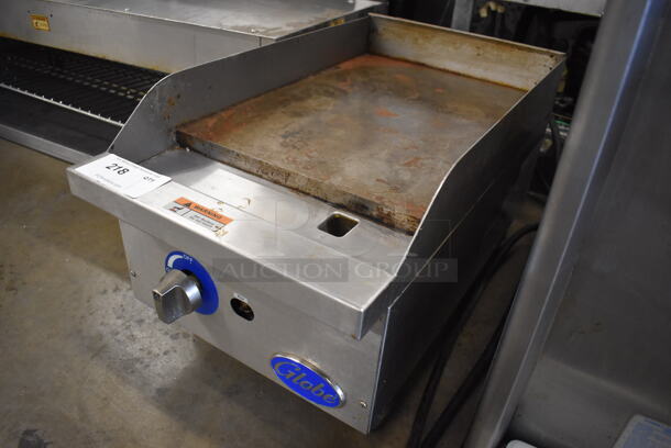Globe Stainless Steel Commercial Countertop Natural Gas Powered Flat Top Griddle. 15x29x13 - Image 2 of 6