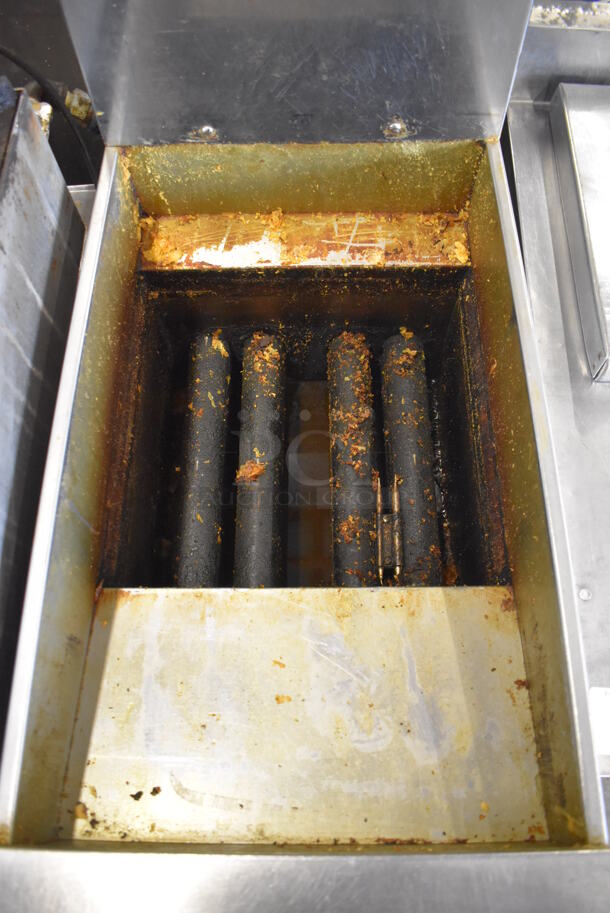 Pitco Frialator SG14 Stainless Steel Commercial Floor Style Natural Gas Powered Deep Fat Fryer w/ 2 Metal Fry Baskets on Commercial Casters. 16x34x46 - Image 4 of 8