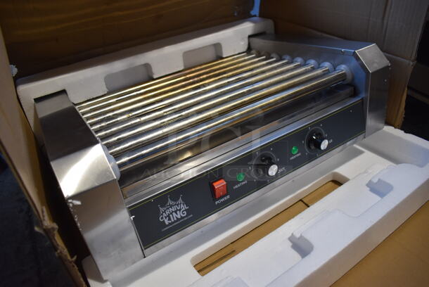 IN ORIGINAL BOX! Carnival King 382HDRG24 Stainless Steel Commercial Countertop Hot Dog Roller. 120 Volts, 1 Phase. 23x17x8. Tested and Heats Up But Rollers Do Not Turn - Image 3 of 7