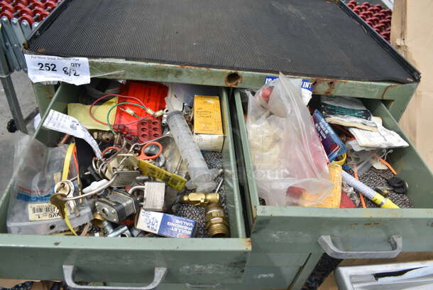 Green Metal 9 Drawer Cabinet w/ Contents.  - Image 11 of 11
