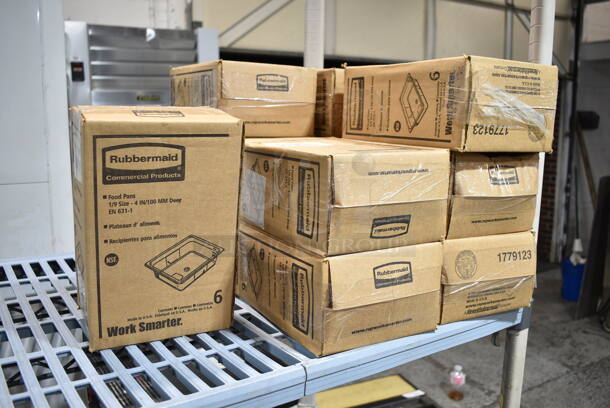 12 Boxes of 6 BRAND NEW! Rubbermaid FG201P00AMBR Amber Poly 1/9 Size Drop In Bins. 1/9x4. 12 Times Your Bid! - Image 2 of 7