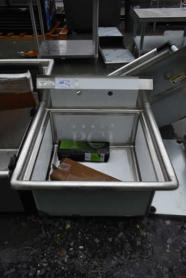 BRAND NEW SCRATCH AND DENT! Steelton 522CS12424 Stainless Steel One Compartment Commercial Sink without Drainboard - 24" x 24" x 12" Bowl - Image 2 of 4
