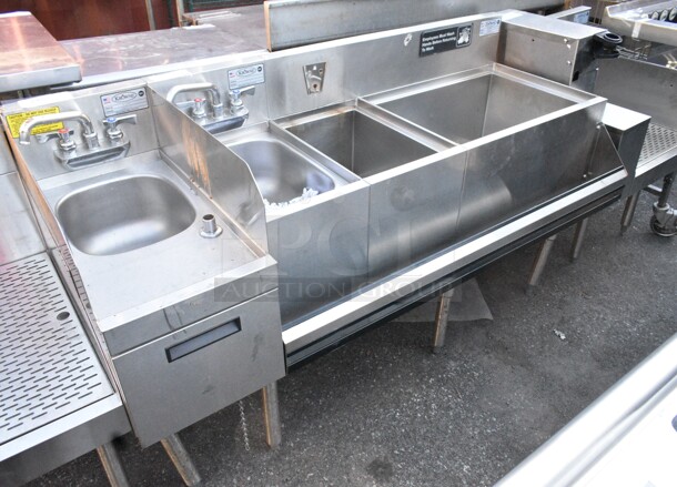 Krowne Stainless Steel Ice Bin w/ 2 Single Bay Sinks and Speedwell.  - Image 1 of 8