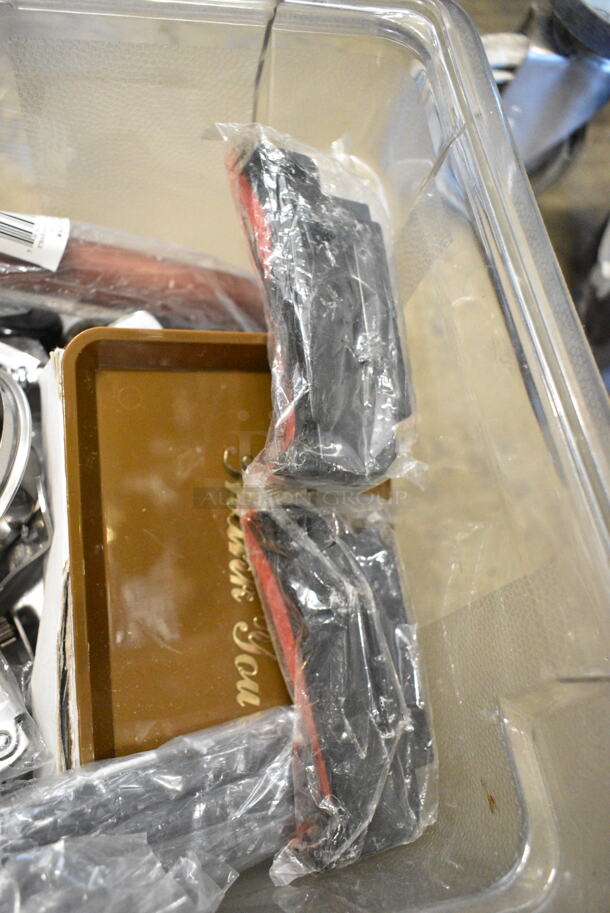 ALL ONE MONEY! Lot of Various Items Including Utensils and Pump in Clear Poly Bin.  - Image 4 of 9