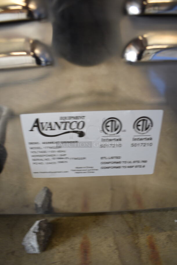 BRAND NEW SCRATCH AND DENT! Avantco 177MG22R Stainless Steel Commercial Countertop #22 Meat Grinder with Reverse Function. 110 Volts, 1 Phase. Tested and Working! - Image 8 of 8