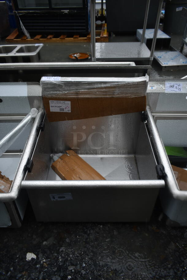 BRAND NEW SCRATCH AND DENT! Steelton 522US12424 24" 16-Gauge Stainless Steel One Compartment Commercial Utility Sink - 24" x 24" x 14" Bowl - Image 2 of 4