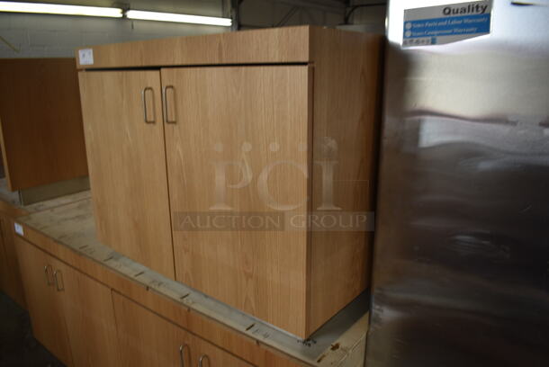 BRAND NEW! Wood Pattern Counter w/ 2 Doors. - Image 3 of 6
