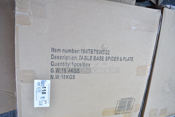 PALLET LOT of 14 BRAND NEW SCRATCH AND DENT! Lancaster Table & Seating Items; 7 164TCLWDGY30 Standard Height Post, 7 164TBTSWD22 Table Base Spider & Plate. 14 Times Your Bid! - Image 8 of 9