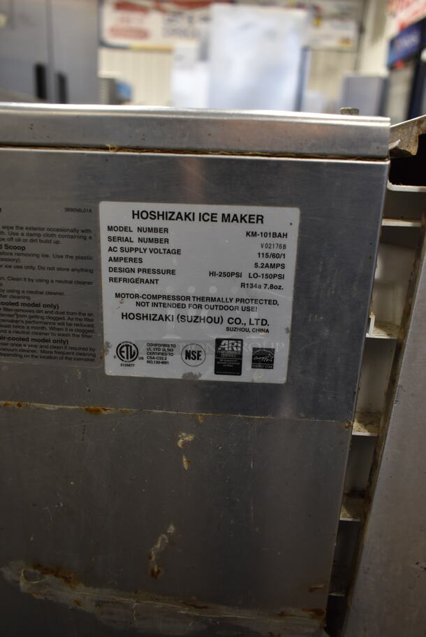 Hoshizaki KM-101BAH Stainless Steel Commercial Self Contained Ice Machine. 115 Volts, 1 Phase.  - Image 8 of 8