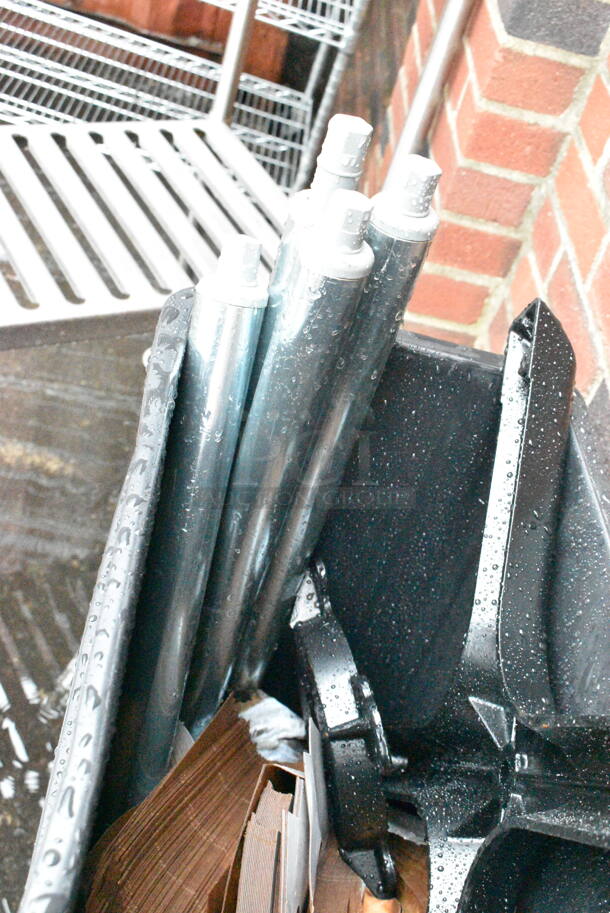 2 BRAND NEW SCRATCH AND DENT! Lavex 475WH23BK Black Poly Slim Jim Trash Cans w/ Contents. 2 Times Your Bid!  - Image 5 of 7