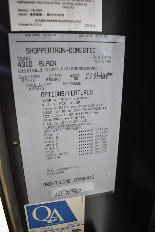 Shoppertron-Domestic 431D Metal Commercial Vending Machine. Lock Was Removed; No Key. Does Not Have Compressor - Image 4 of 5