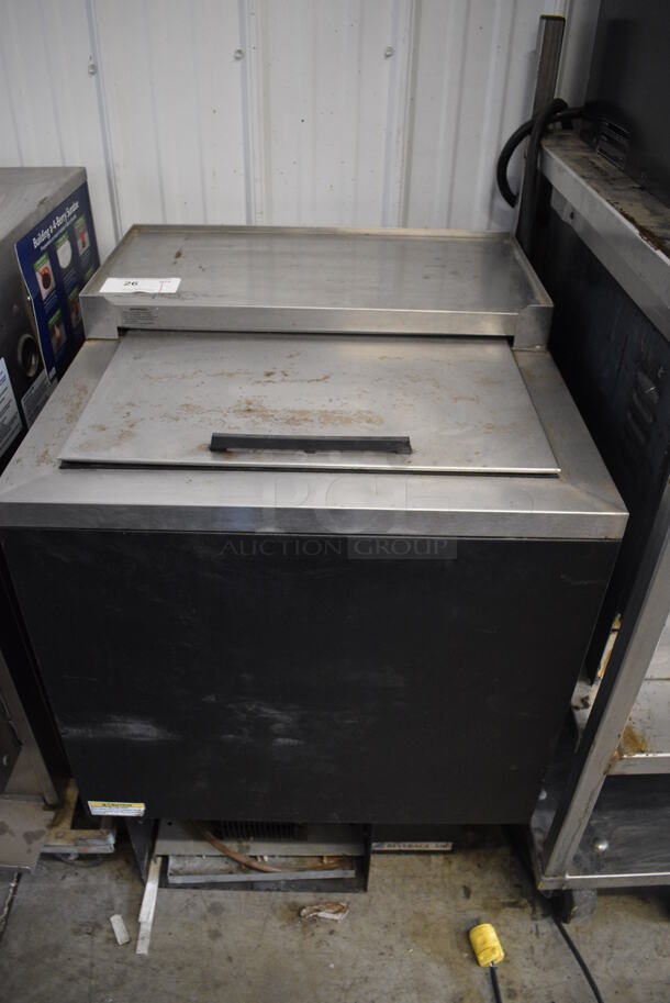 Beverage Air Model GF24L Stainless Steel Commercial Bottled Back Bar Cooler w/ Sliding Lid. 115 Volts, 1 Phase. 24x26x33.5. Tested and Working!