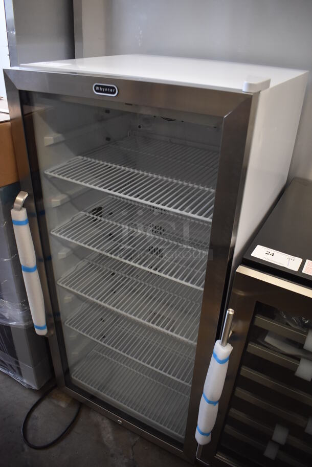 BRAND NEW SCRATCH AND DENT! Whynter CBM-815WS Stainless Steel Single Door Reach In Cooler Merchandiser. 115 Volts, 1 Phase. 24x23x48. Tested and Working! - Image 2 of 5