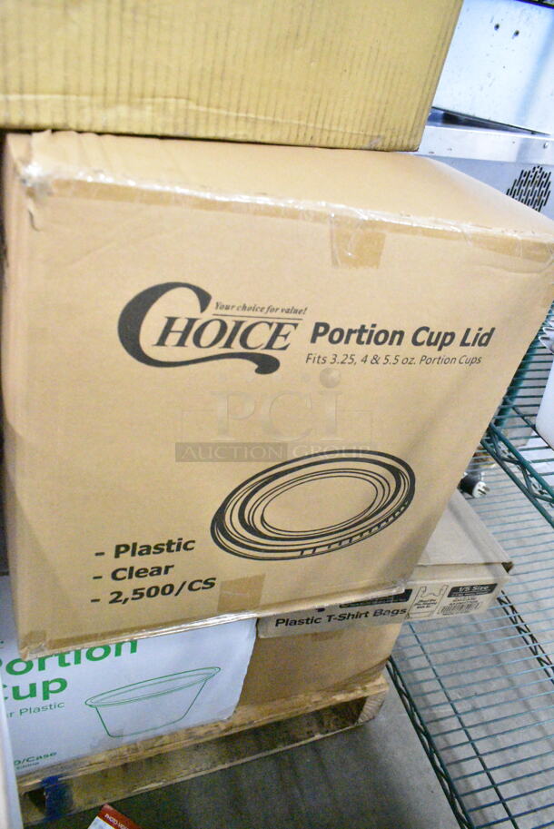 PALLET LOT of 20 BRAND NEW Boxes Including ECAL22SBPBLMAT Airpot with Lever Glass Lined, Choice 433NHT105 1/5 Large Size White "Thank You" Script Medium-Duty Plastic T-Shirt Bag - 500/Case, Choice 43302CUPC 2-Compartment Clear OPS Plastic Cupcake / Muffin Container, Brown Paper Bags, Choice 167CBR21NLHN Hair Nets, Wet Floor Pop Up Signs, Choice #16 Disher, DW 15430 Loaf Pans, Metal Baskets, Chef Master Grill Brush, LK Packaging BOR5280 Bun Pan Covers w/ Twist Ties - 80" x 52", Poly, Choice 12212105BX 12" x 10 3/4" Food Service Interfolded Pop-Up Foil Sheets - 500/Box. 20 Times Your Bid!  - Image 5 of 12