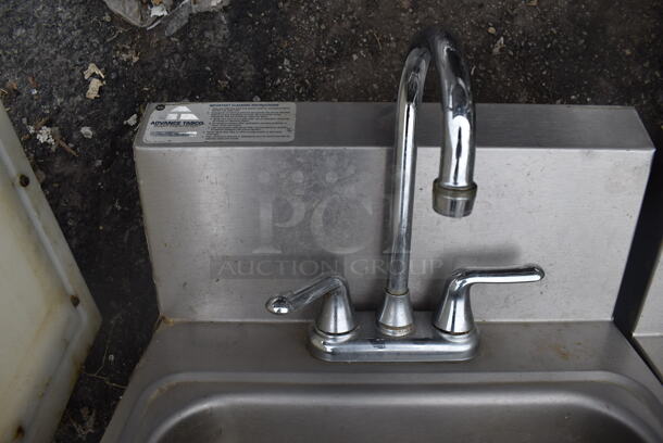 Stainless Steel Single Bay Wall Mount Sink w/ Faucet and Handles. 17x17x24 - Image 6 of 6