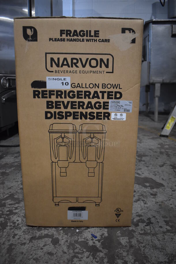 BRAND NEW IN BOX! Narvon MEGA 140S 378D10G1 Stainless Steel Commercial Single 10 Gallon Bowl Refrigerated Beverage Dispenser. 120 Volts, 1 Phase. Tested and Working! - Image 2 of 4