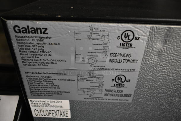 Galanz GL35BK Metal Mini Cooler. 115 Volts, 1 Phase. Tested and Working! - Image 4 of 5