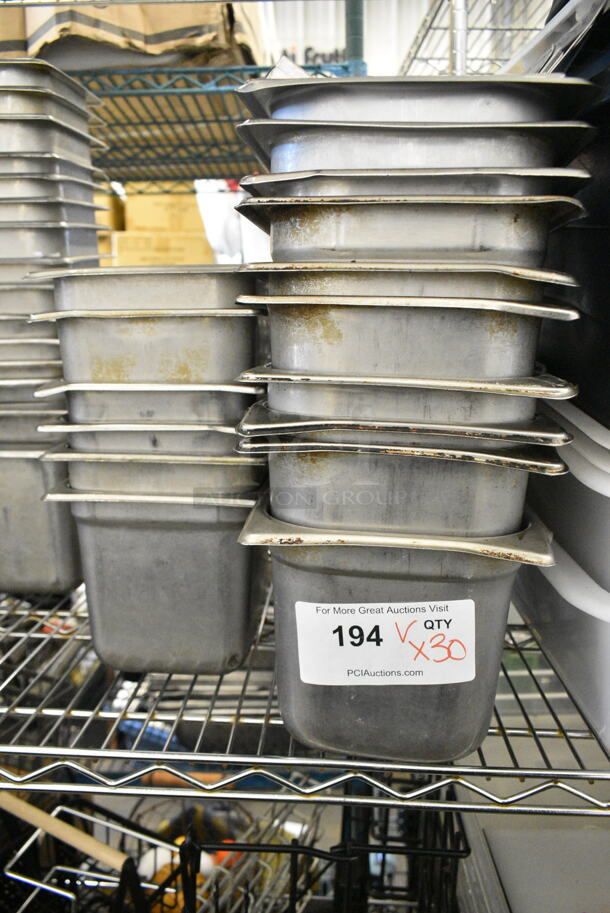 30 Stainless Steel Drop In Bins. Including 1/3 Size and 1/6 Size. 30 Times Your Bid!  - Image 1 of 6