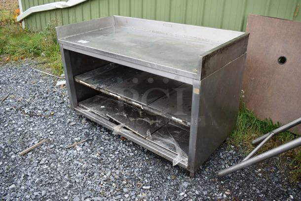 Stainless Steel Table w/ Back Splash and 2 Under Shelves on Commercial Casters. 56x27x36 - Image 3 of 6