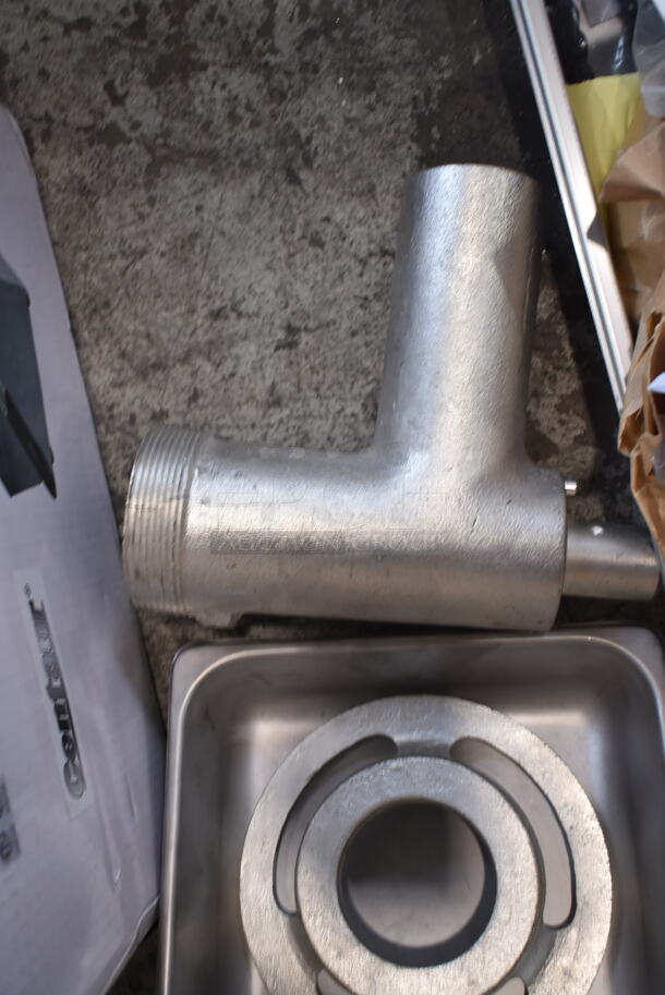 Metal Meat Grinder Attachment w/ Tray and Pusher. - Image 7 of 7