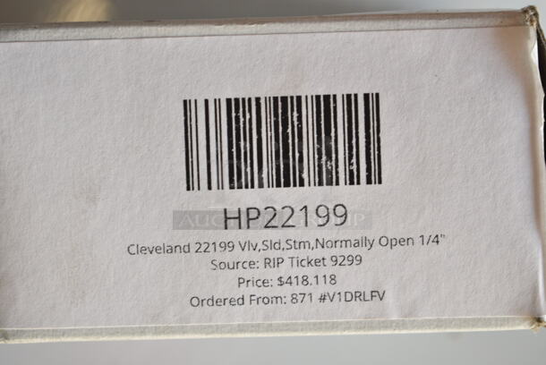 4 BRAND NEW SCRATCH AND DENT! Items; HPKE504295 Cleveland KE50429-5 Prs Gauge; Btm Mnt, HP22199 Cleveland 22199 Vlv,Sld,Stm,Normally Open 1/4", HP108068 Cleveland 108068 Thermocouple; 1/8 In, HP110198 Cleveland 110198 Timer; Mtr Driven; Mechanical;. 4 Times Your Bid! - Image 4 of 6