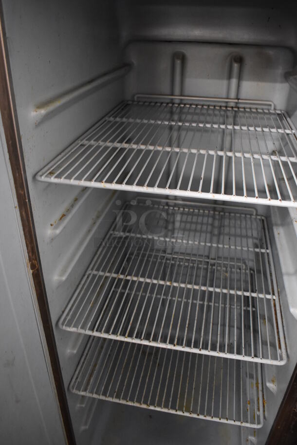 Delfield Stainless Steel Commercial 3 Door Reach In Cooler w/ Poly Coated Racks on Commercial Casters. 77x34x80. Tested and Working! - Image 4 of 9