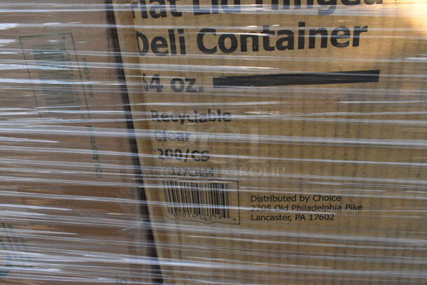 25 BRAND NEW Boxes Including 500CC20 Choice Clear PET Customizable Plastic Cold Cup - 20 oz. - 600/Case, 50012DWPLAKR EcoChoice 12 oz. Smooth Double Wall Kraft Compostable Paper Hot Cup - 500/Case, 395TO961 EcoChoice 9" x 6" x 3" Compostable Sugarcane / Bagasse 1 Compartment Take-Out Container - 200/Case, 127CH64 Choice 64 oz. Clear RPET Hinged Deli Container - 200/Case, 3 Box 130WSPOON Choice Medium Weight White Plastic Teaspoon - 1000/Case, Dart C53PST1 ClearSeal Hinged Lid Plastic Container 5 3/8" x 5 1/4" x 2 5/8" - 500/Case, 500TO993C3 Choice 9" x 9" x 3" Microwaveable 3-Compartment Black / Clear Plastic Hinged Container - 100/Case, 2 Box Bouffant Caps, 500MF663W1C Choice 6" x 6" 1-Compartment Microwaveable White Mineral-Filled Plastic Hinged Take-Out Container - 250/Case, 760SOUP64WBL Choice 64 oz. White Paper Soup / Hot Food Cup Vented Lid - 150/Case, 966UPWIDEB1-500 OneUp by Choice White 1-Ply Wide Interfold 6 1/2" x 8 1/2" Dispenser Napkin - 6000/Case, 129MCS24B Choice 24 oz. Black Rectangular Microwavable Heavy Weight Container with Lid 8" x 5 1/4" x 2" - 150/Case, 500CC20 Choice Clear PET Customizable Plastic Cold Cup - 20 oz. - 600/Case. 25 Times Your Bid!  - Image 8 of 12