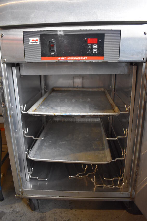 Carter Hoffmann Stainless Steel Commercial 2 Half Size Reach In Heated Holding Cabinet on Commercial Casters. 26.5x33x72. Tested and Working! - Image 9 of 11