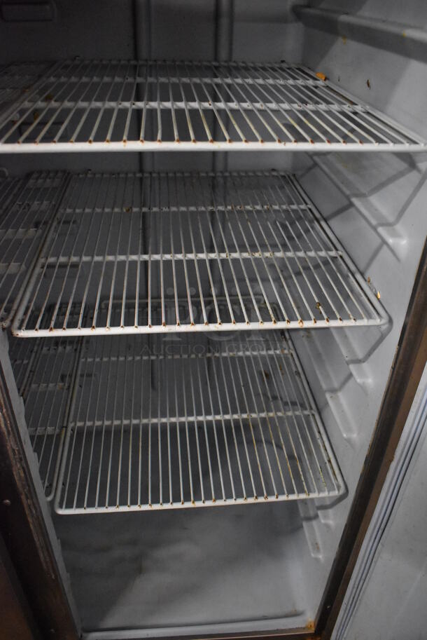 Delfield Stainless Steel Commercial 3 Door Reach In Cooler w/ Poly Coated Racks on Commercial Casters. 77x34x80. Tested and Working! - Image 7 of 9
