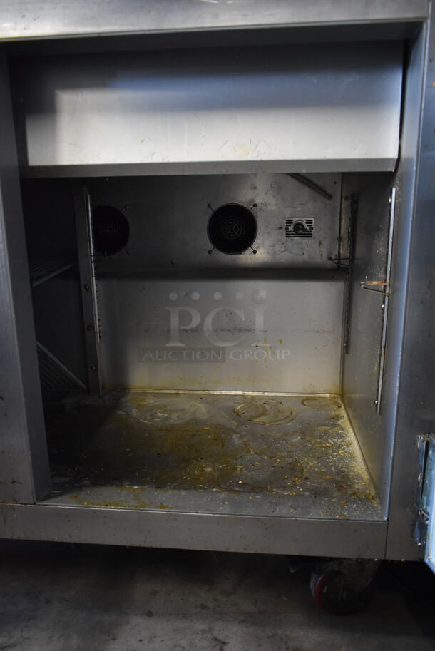 2013 Leader ESLM48S/C Stainless Steel Commercial Sandwich Salad Prep Table Bain Marie Mega Top on Commercial Casters. 115 Volts, 1 Phase. Tested and Working! - Image 7 of 7