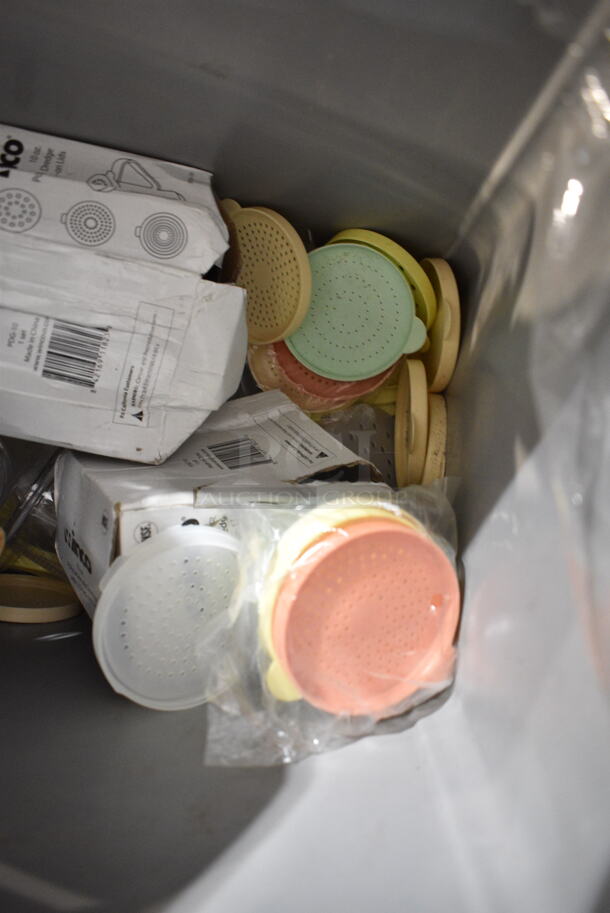 PALLET LOT of 10 BRAND NEW Items/Boxes Including Slim Jim Trash Cans, Winco Seasoning Shakers, WP-33 Stainless Steel Pitchers, Mandolin Slicer, Winco Flat Pastry Basting Brushes, Winco Round Stainless Lids, Kitchen Utensils Sets, Pestles, Poly Condiment Bottles, Sifter, . 10 Times Your Bid! - Image 3 of 12