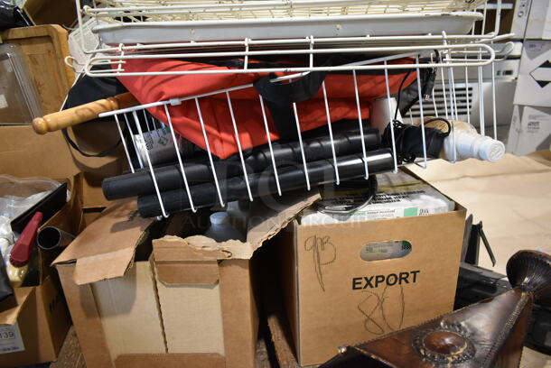 ALL ONE MONEY! 2 PALLET LOT of Various Items Including Hoppers, Racks and Umbrella Stand. - Image 7 of 9