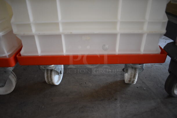 Poly Red Dolly w/ 11 White Poly Dough Bins on Commercial Casters. 16x24x7, 16x24x4 - Image 3 of 3
