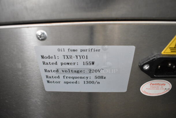 BRAND NEW SCRATCH AND DENT! TXR-YY01 Stainless Steel Commercial Purifier Smoke Eater. 220 Volts.  - Image 9 of 9