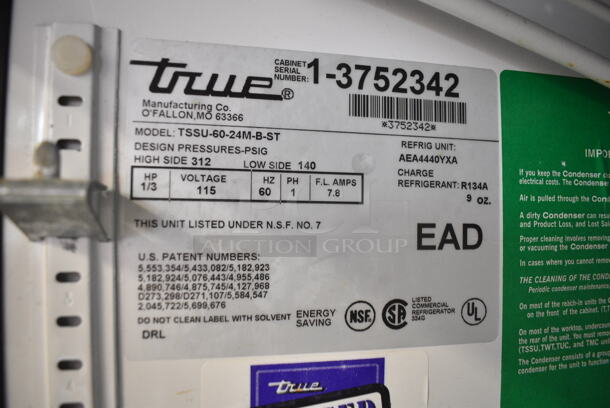 True TSSU-60-24M-B-ST Stainless Steel Commercial Sandwich Salad Prep Table Bain Marie Mega Top on Commercial Casters. 115 Volts, 1 Phase. Tested and Working!
 - Image 7 of 7