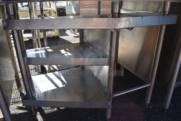 Stainless Steel Commercial Table w/ Black Countertop and Under Shelves. 39x37x35 - Image 4 of 4